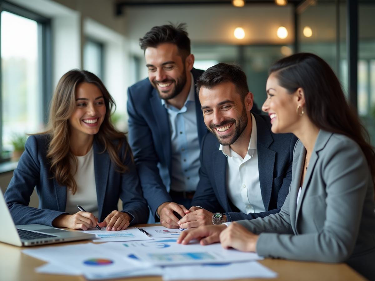 Reunião profissional em ambiente corporativo